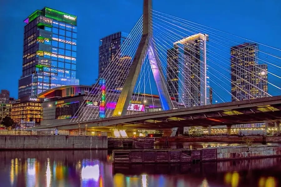 Boston+Skyline+TD+Garden+Verizon+Building+Bridge+Architectural+Lighting