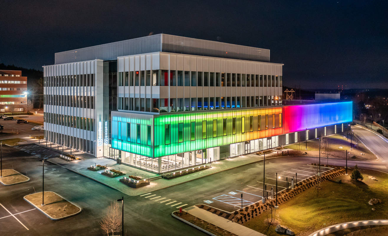 Lighting on 103 CityPoint building in Waltham MA lighting control system